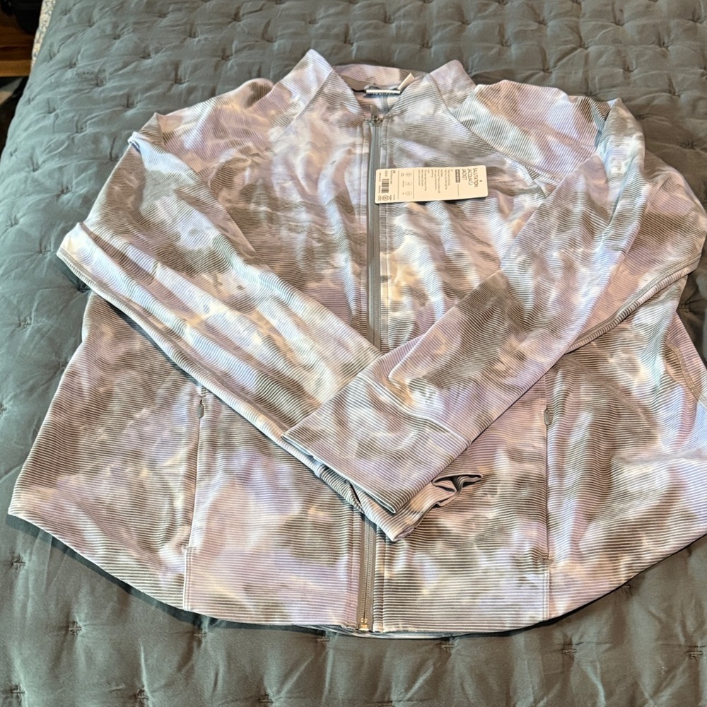 Athleta Long Sleeve Top in Light Purple and White